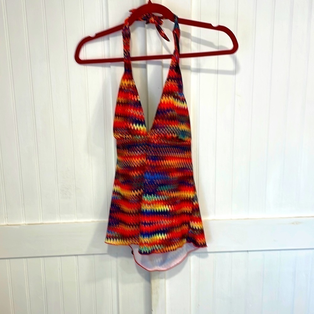Dippin Daisy’s tankini halter top, bright & beautiful! Jr size XXL
